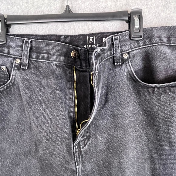 George Jeans Men's 39x28 Black Denim Regular Fit Straight‎ Leg Tag 38x30 - Picture 3 of 12